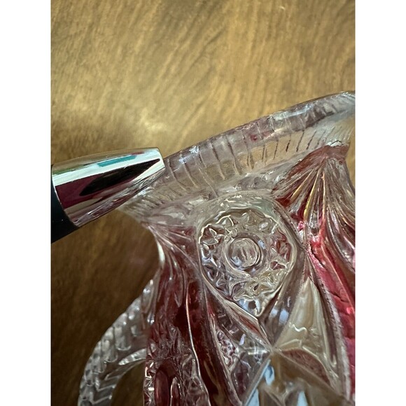 Imperial Glass Pitcher Creamer Star & File Pattern Carnival Glass Vintage 3.75” - Picture 6 of 8